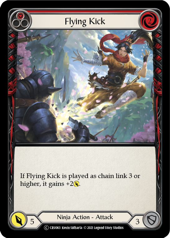 Flying Kick (Red) [U-CRU063] (Crucible of War Unlimited)  Unlimited Rainbow Foil | Boutique FDB TCG
