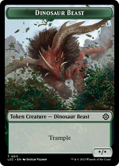 Dinosaur Beast // Dinosaur Double-Sided Token [The Lost Caverns of Ixalan Commander Tokens] | Boutique FDB TCG