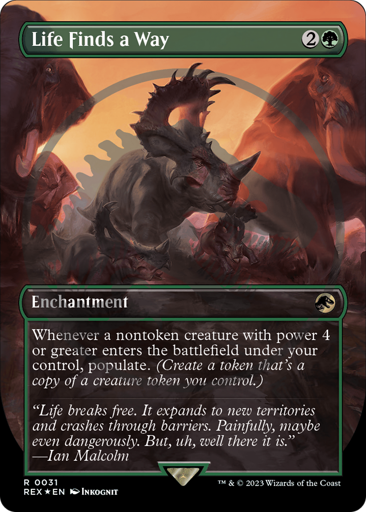 Life Finds a Way (Emblem) (Borderless) [Jurassic World Collection Tokens] | Boutique FDB TCG