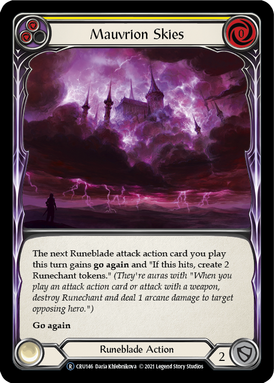 Mauvrion Skies (Yellow) [U-CRU146] (Crucible of War Unlimited)  Unlimited Rainbow Foil | Boutique FDB TCG