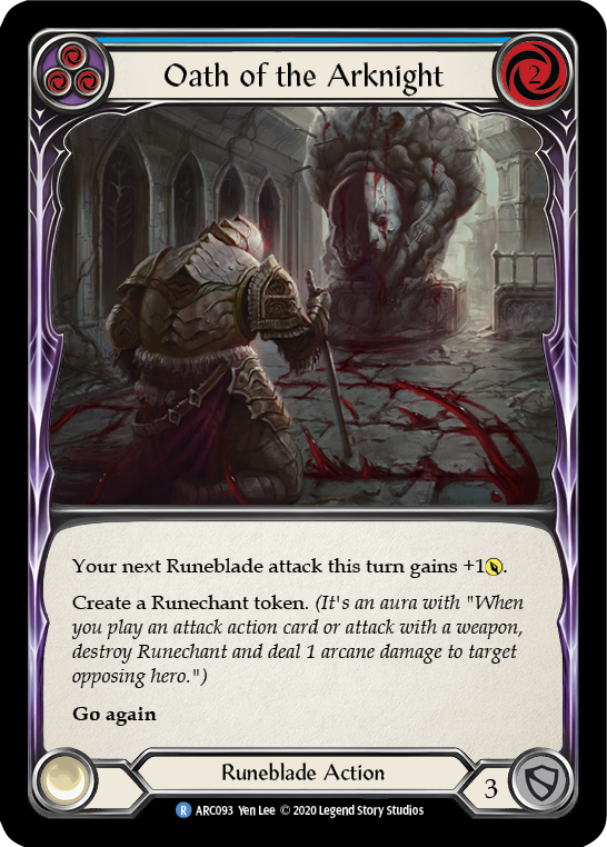 Oath of the Arknight (Blue) [U-ARC093] (Arcane Rising Unlimited)  Unlimited Normal | Boutique FDB TCG