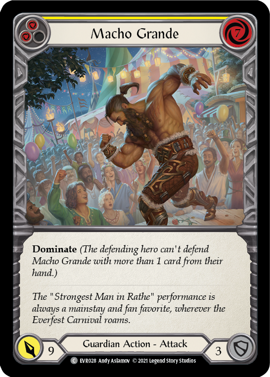 Macho Grande (Yellow) [EVR028] (Everfest)  1st Edition Rainbow Foil | Boutique FDB TCG