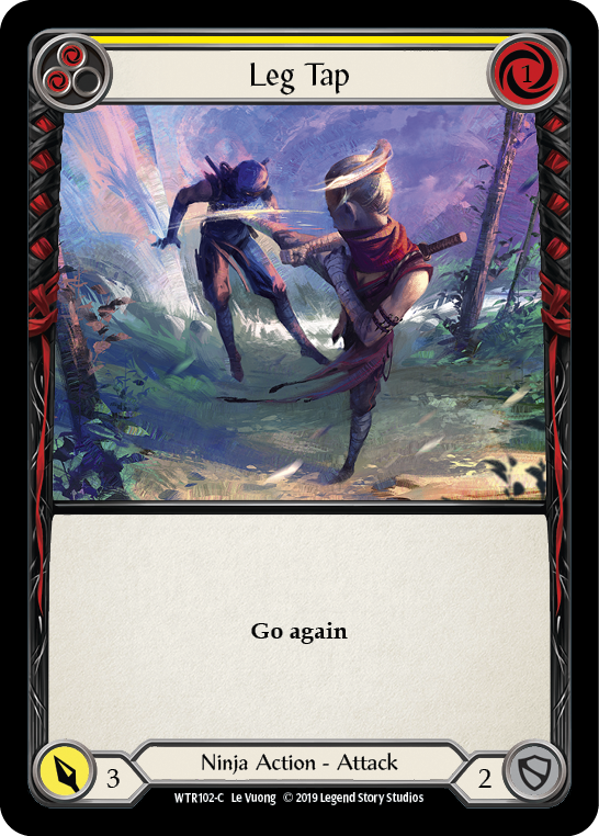 Leg Tap (Yellow) [WTR102-C] (Welcome to Rathe)  Alpha Print Rainbow Foil | Boutique FDB TCG