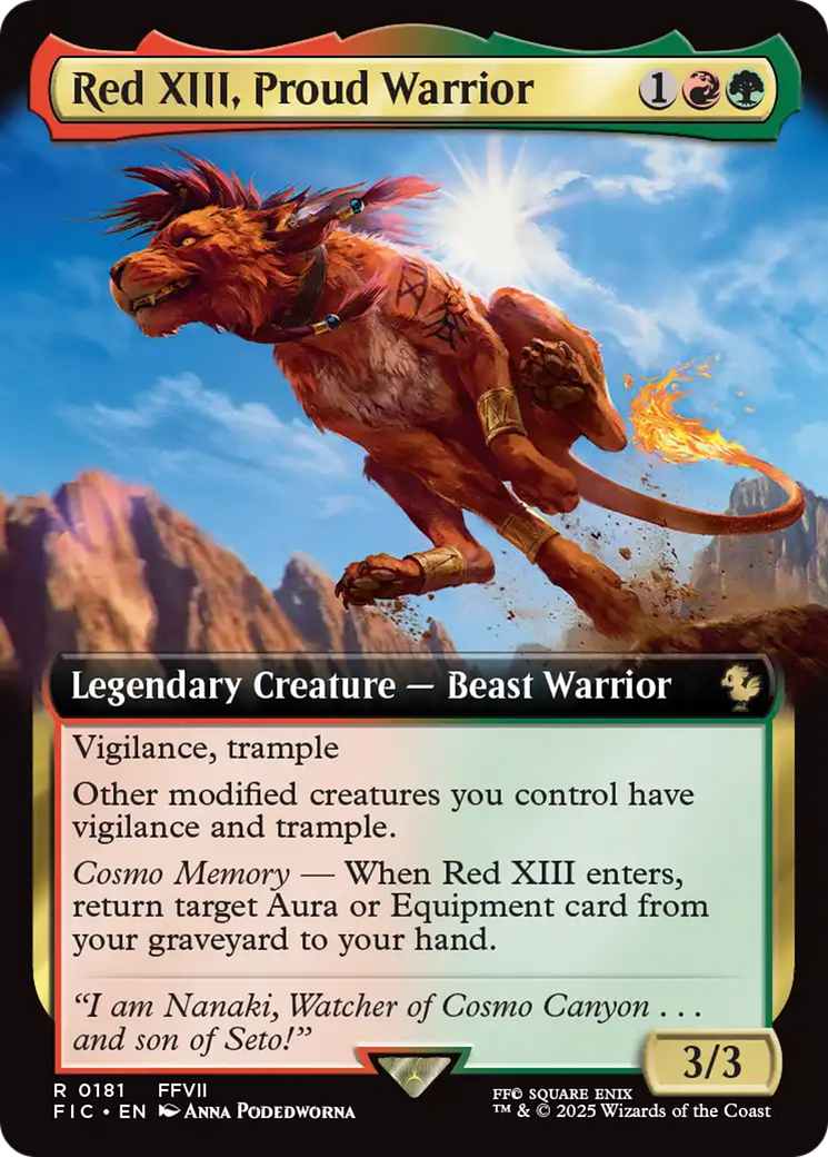 Red XIII, Proud Warrior (Extended Art) [FINAL FANTASY Commander] | Boutique FDB TCG