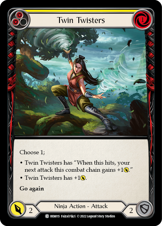 Twin Twisters (Yellow) [BEN015] (Outsiders Benji Blitz Deck) | Boutique FDB TCG