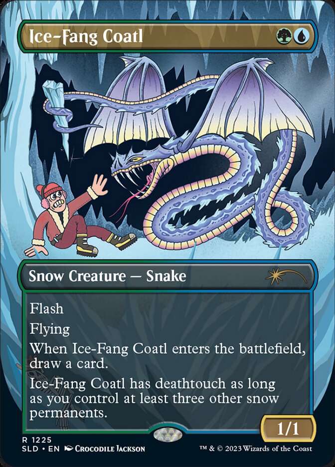 Ice-Fang Coatl (Borderless) [Secret Lair Drop Series] | Boutique FDB TCG