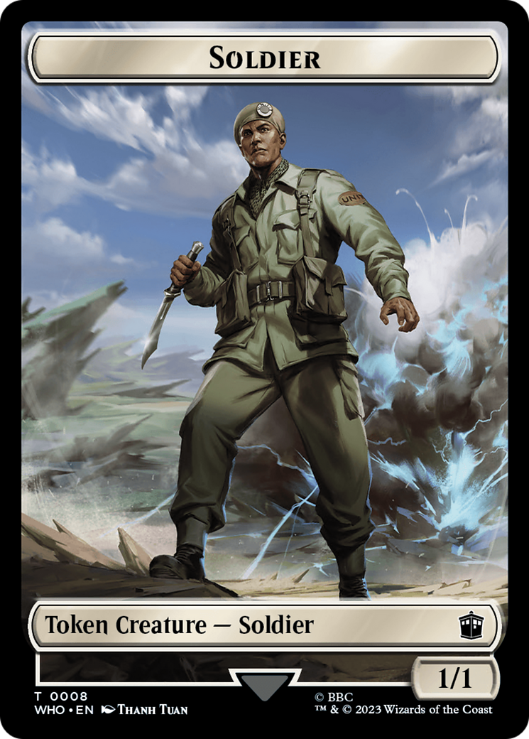 Soldier // Alien Warrior Double-Sided Token [Doctor Who Tokens] | Boutique FDB TCG