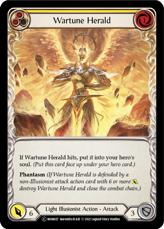 Wartune Herald (Yellow) [U-MON027-RF] (Monarch Unlimited)  Unlimited Rainbow Foil | Boutique FDB TCG