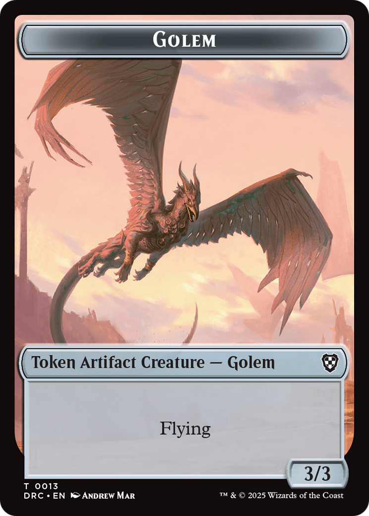 Construct // Golem (0013) Double-Sided Token [Aetherdrift Commander Tokens] | Boutique FDB TCG