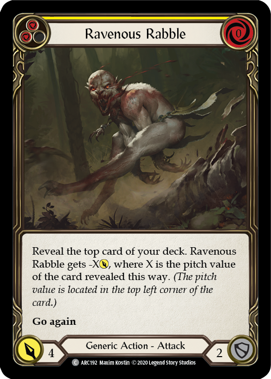 Ravenous Rabble (Yellow) [U-ARC192] (Arcane Rising Unlimited)  Unlimited Normal | Boutique FDB TCG
