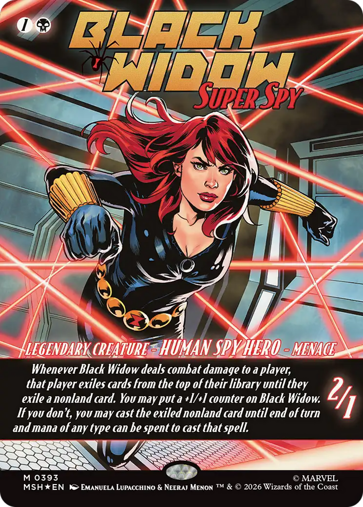 Black Widow, Super Spy (Borderless) (0393) [Marvel Super Heroes] | Boutique FDB TCG