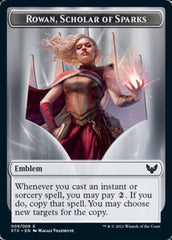 Fractal // Rowan, Scholar of Sparks Emblem Double-Sided Token [Strixhaven: School of Mages Tokens] | Boutique FDB TCG