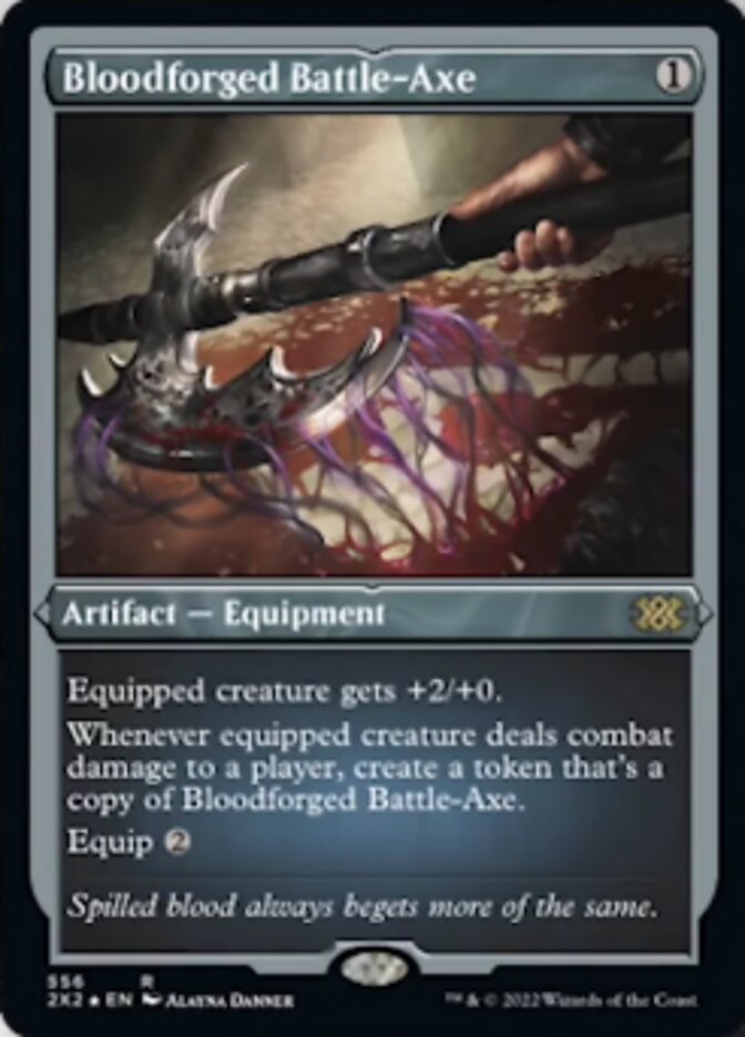 Bloodforged Battle-Axe (Foil Etched) [Double Masters 2022] | Boutique FDB TCG