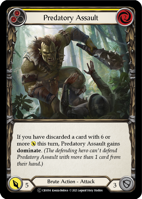 Predatory Assault (Yellow) [U-CRU014] (Crucible of War Unlimited)  Unlimited Normal | Boutique FDB TCG