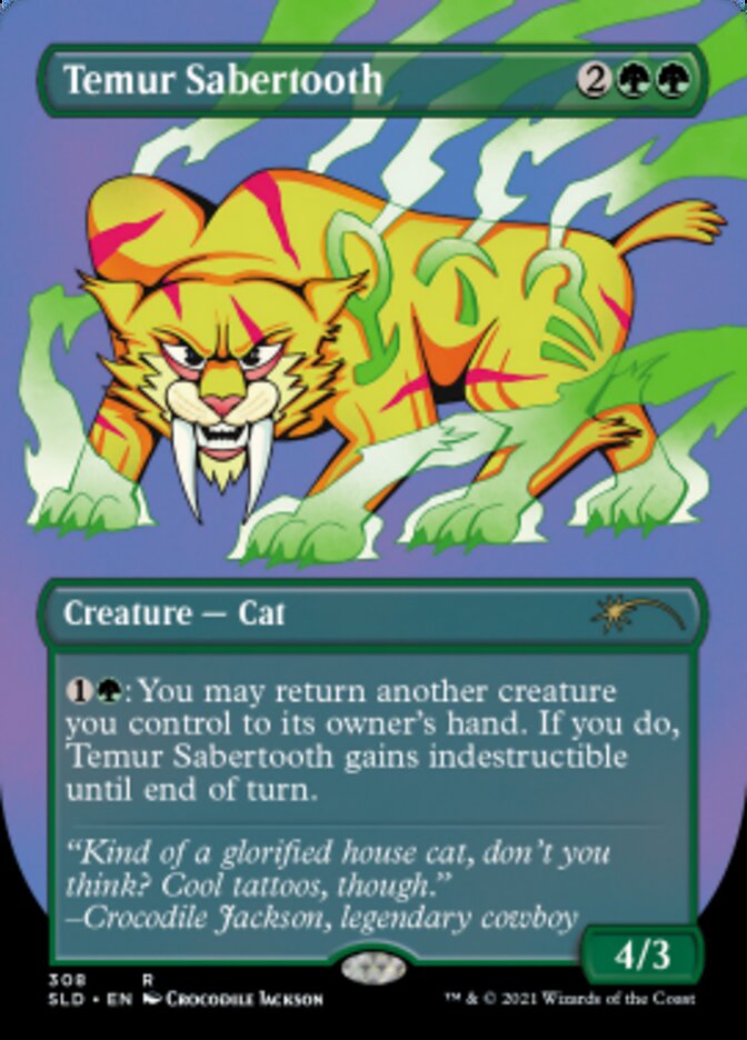 Temur Sabertooth (Borderless) (Foil Etched) [Secret Lair Drop Series] | Boutique FDB TCG