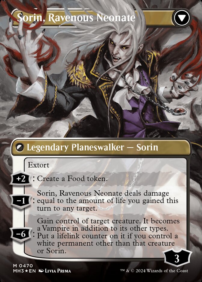 Sorin of House Markov // Sorin, Ravenous Neonate (Borderless) (Textured Foil) [Modern Horizons 3] | Boutique FDB TCG