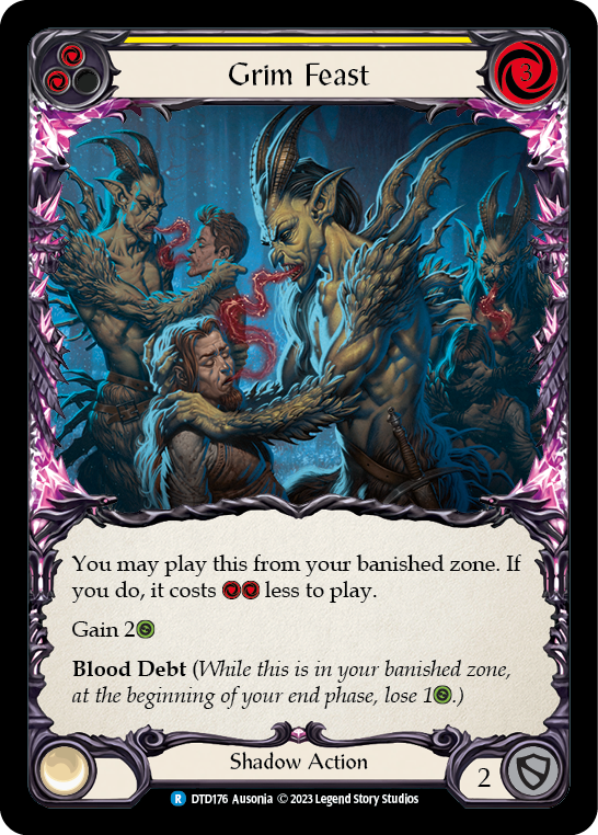 Grim Feast (Yellow) [DTD176] (Dusk Till Dawn)  Rainbow Foil | Boutique FDB TCG