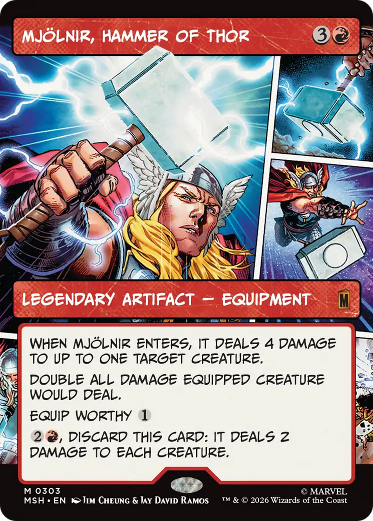 Mjolnir, Hammer of Thor (Borderless) (0303) [Marvel Super Heroes] | Boutique FDB TCG