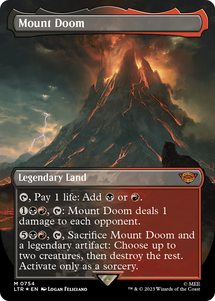 Mount Doom (Borderless) (Surge Foil) [The Lord of the Rings: Tales of Middle-Earth] | Boutique FDB TCG