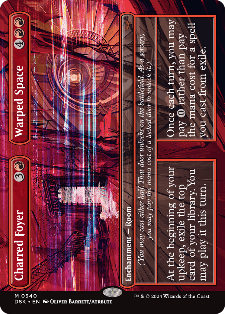 Charred Foyer // Warped Space (Borderless) [Duskmourn: House of Horror] | Boutique FDB TCG