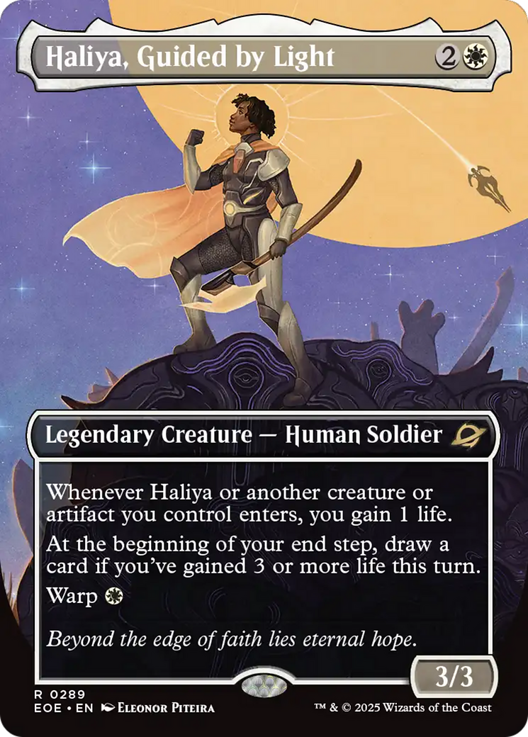 Haliya, Guided by Light (Borderless) [Edge of Eternities] | Boutique FDB TCG