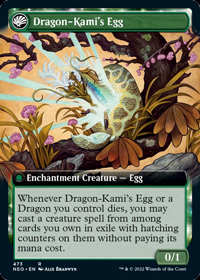 The Dragon-Kami Reborn // Dragon-Kami's Egg (Extended Art) [Kamigawa: Neon Dynasty] | Boutique FDB TCG