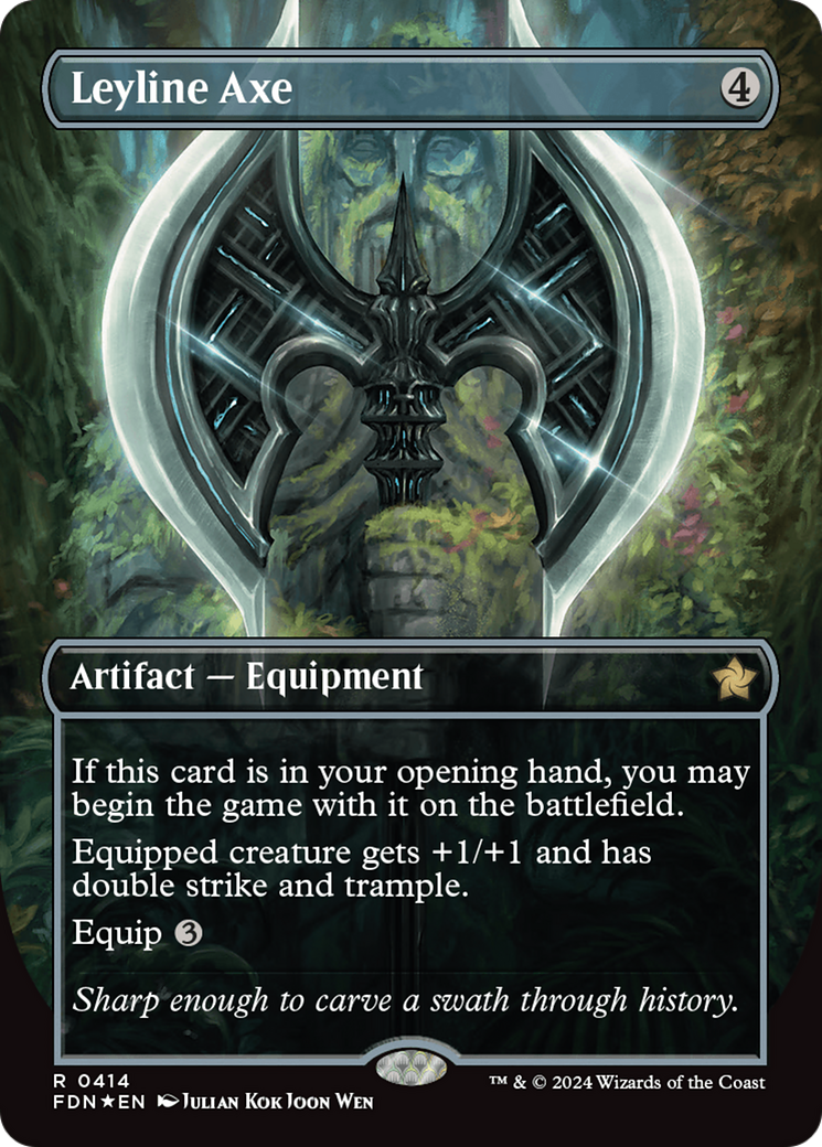 Leyline Axe (Borderless) (Mana Foil) [Foundations] | Boutique FDB TCG