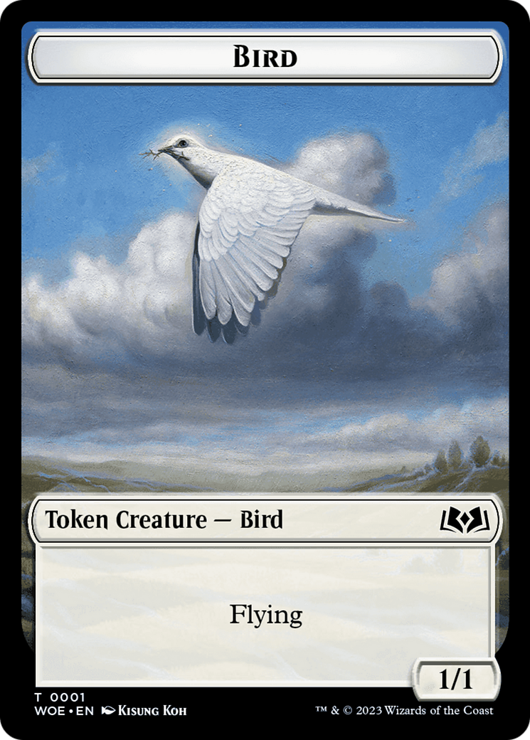 Bird // Food (0010) Double-Sided Token [Wilds of Eldraine Tokens] | Boutique FDB TCG