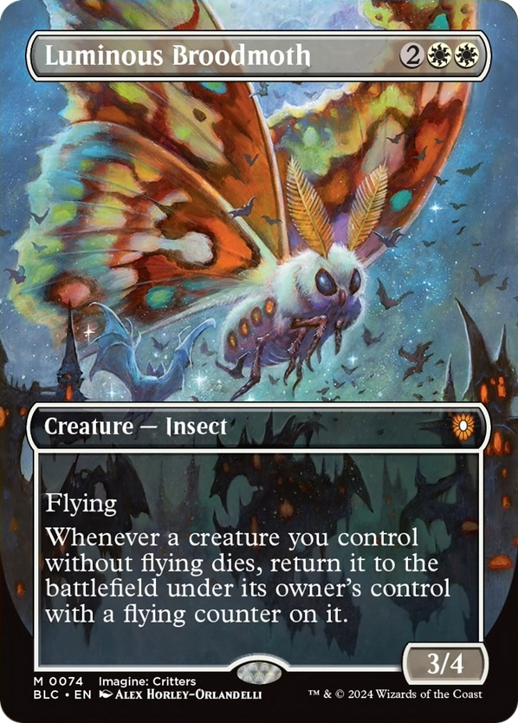 Luminous Broodmoth (Borderless) [Bloomburrow Commander] | Boutique FDB TCG