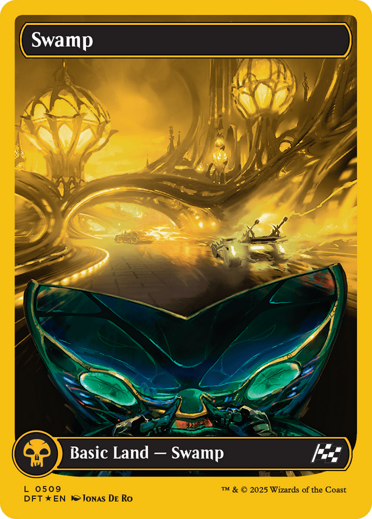Swamp (0509) (First-Place Foil) [Aetherdrift] | Boutique FDB TCG