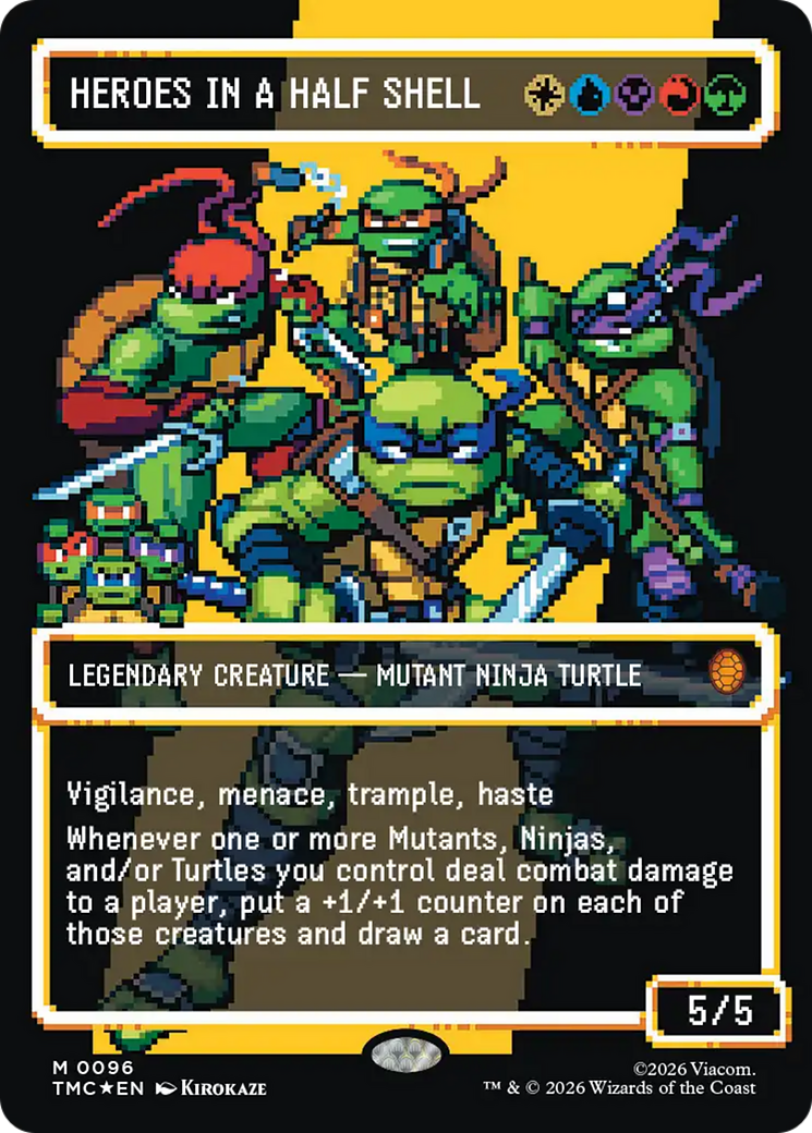 Heroes in a Half Shell (0096) (Borderless) (Surge Foil) [Teenage Mutant Ninja Turtles Commander] | Boutique FDB TCG