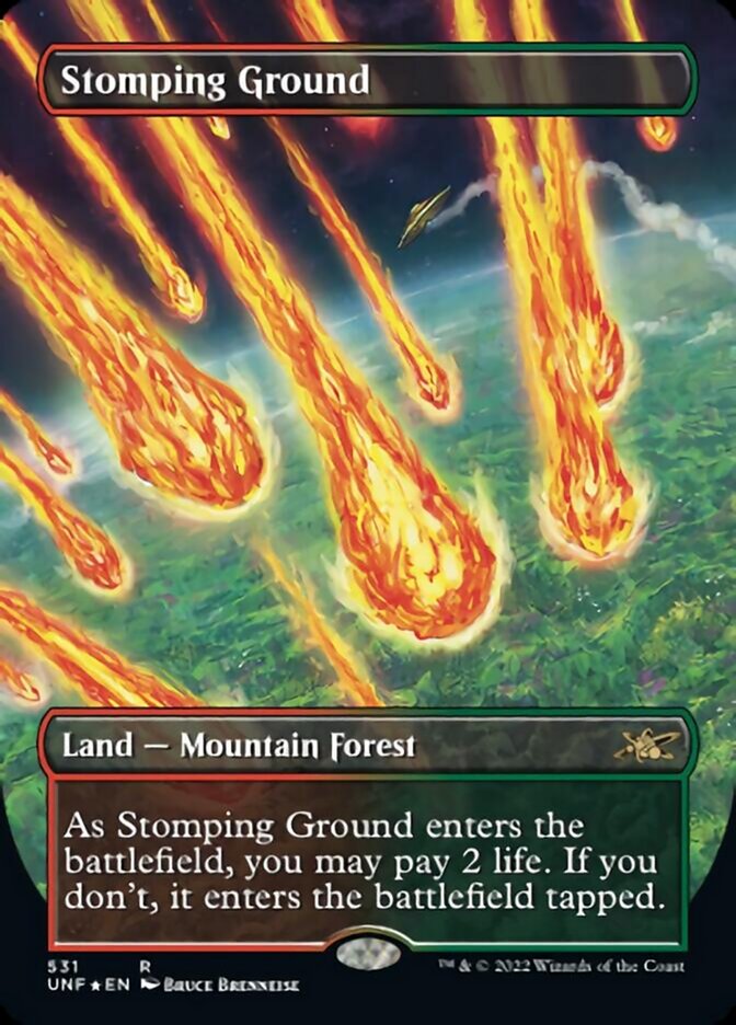 Stomping Ground (Borderless) (Galaxy Foil) [Unfinity] | Boutique FDB TCG