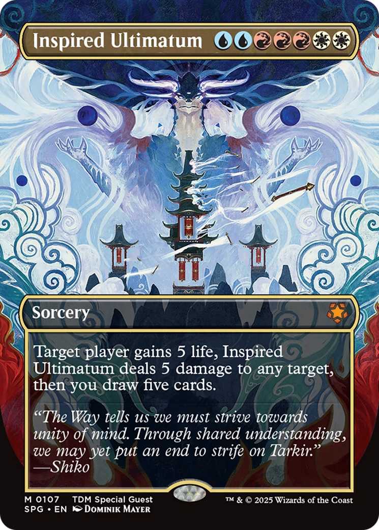 Inspired Ultimatum (Borderless) [Tarkir: Dragonstorm Special Guests] | Boutique FDB TCG