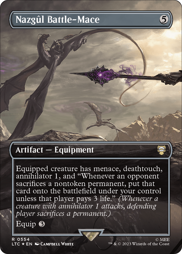 Nazgul Battle-Mace (Borderless) (Surge Foil) [The Lord of the Rings: Tales of Middle-Earth Commander] | Boutique FDB TCG