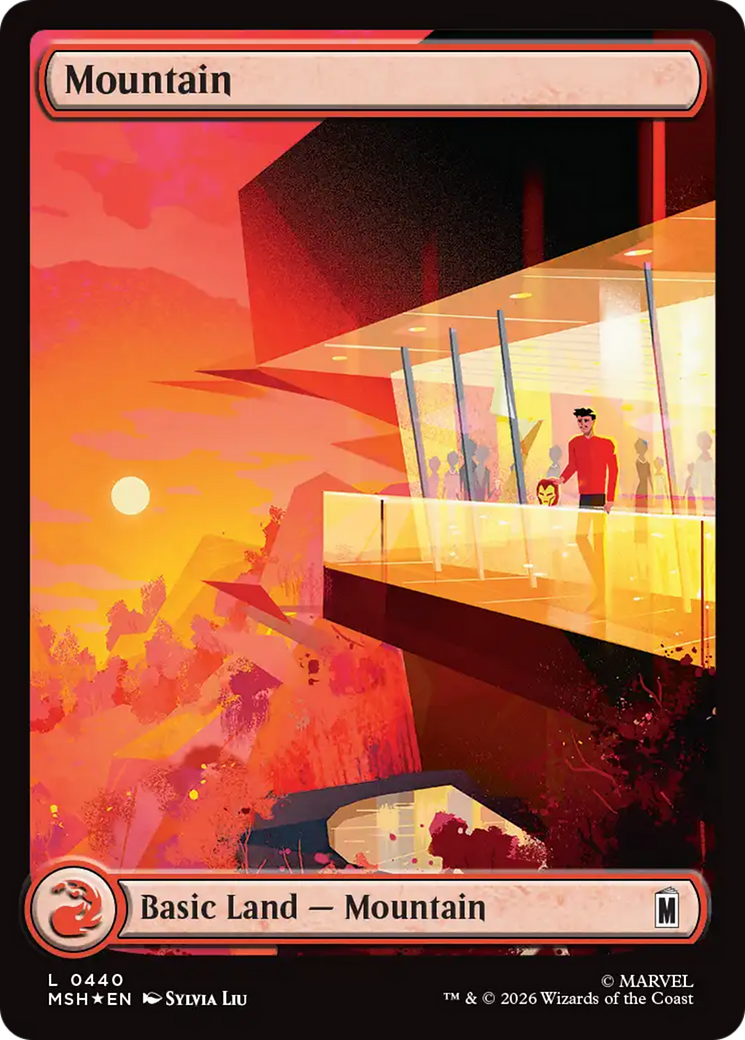 Mountain (0440) (Surge Foil) [Marvel Super Heroes] | Boutique FDB TCG