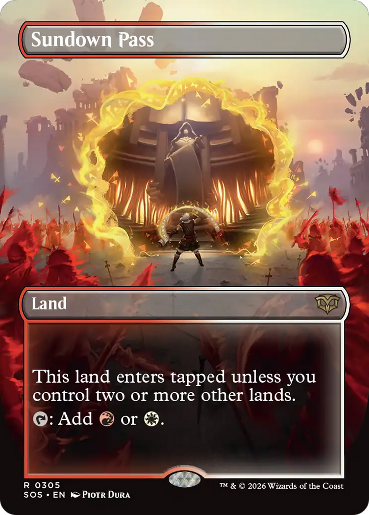Sundown Pass (Borderless) [Secrets of Strixhaven] | Boutique FDB TCG