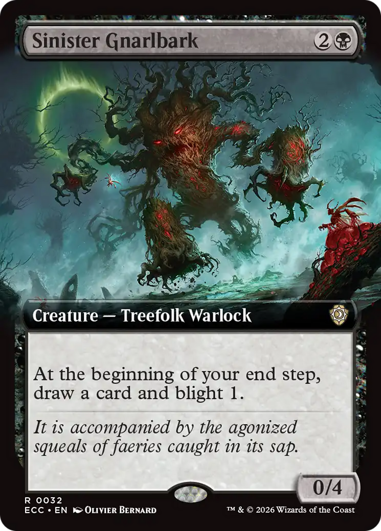 Sinister Gnarlbark (Extended Art) [Lorwyn Eclipsed Commander] | Boutique FDB TCG