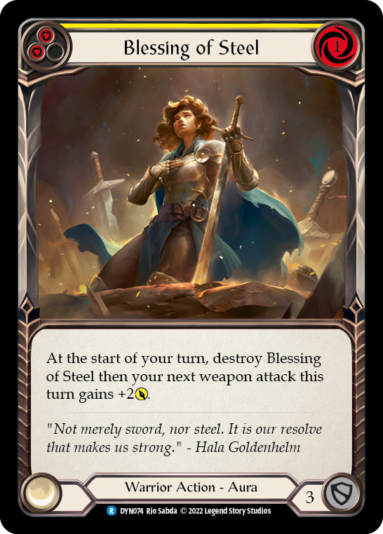Blessing of Steel (Yellow) [DYN074] (Dynasty)  Rainbow Foil | Boutique FDB TCG