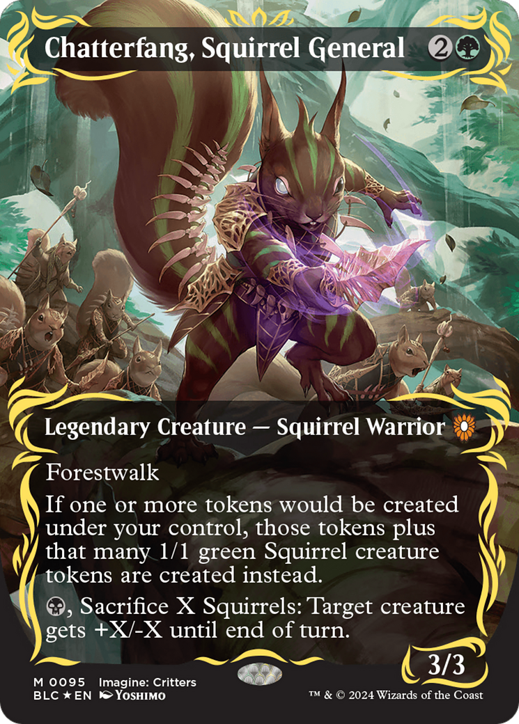 Chatterfang, Squirrel General (Borderless) (Raised Foil) [Bloomburrow Commander] | Boutique FDB TCG