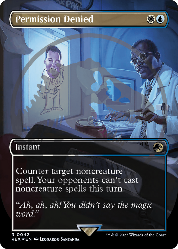 Permission Denied (Emblem) (Borderless) [Jurassic World Collection Tokens] | Boutique FDB TCG