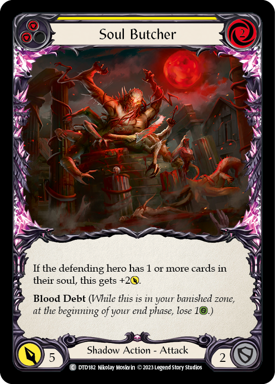 Soul Butcher (Yellow) [DTD182] (Dusk Till Dawn)  Rainbow Foil | Boutique FDB TCG