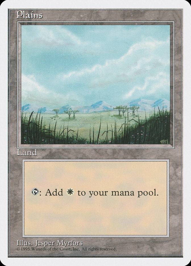 Plains (Trees on Plain / Signature on Right) [Fourth Edition] | Boutique FDB TCG