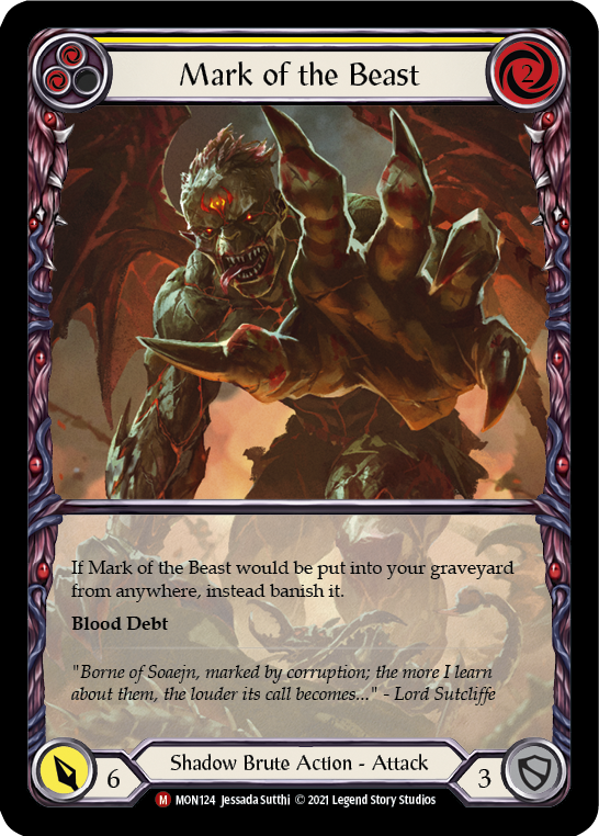 Mark of the Beast (Extended Art) [MON124-EA] (Monarch)  1st Edition Rainbow Foil | Boutique FDB TCG