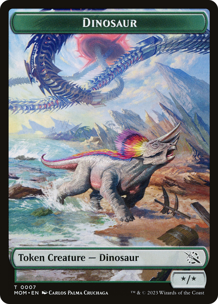 Phyrexian Myr // Dinosaur Double-Sided Token [March of the Machine Tokens] | Boutique FDB TCG