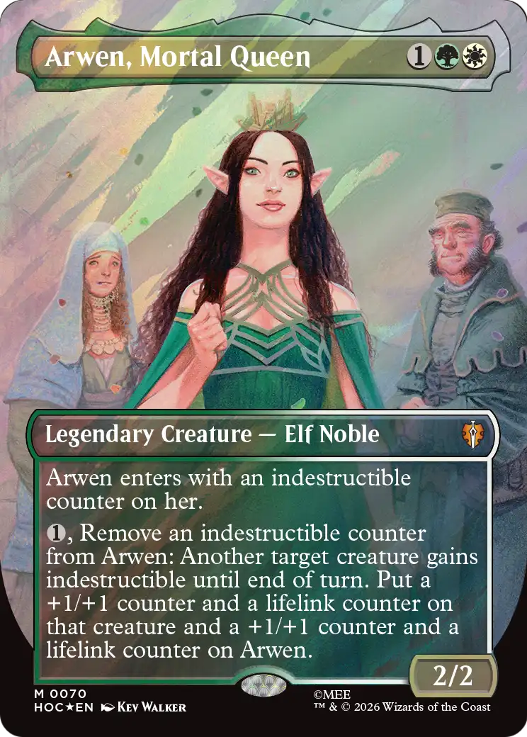 Arwen, Mortal Queen (Borderless) (Surge Foil) [The Hobbit: Eternal-Legal] | Boutique FDB TCG