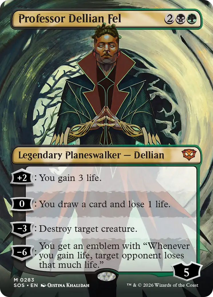 Professor Dellian Fel (Borderless) [Secrets of Strixhaven] | Boutique FDB TCG