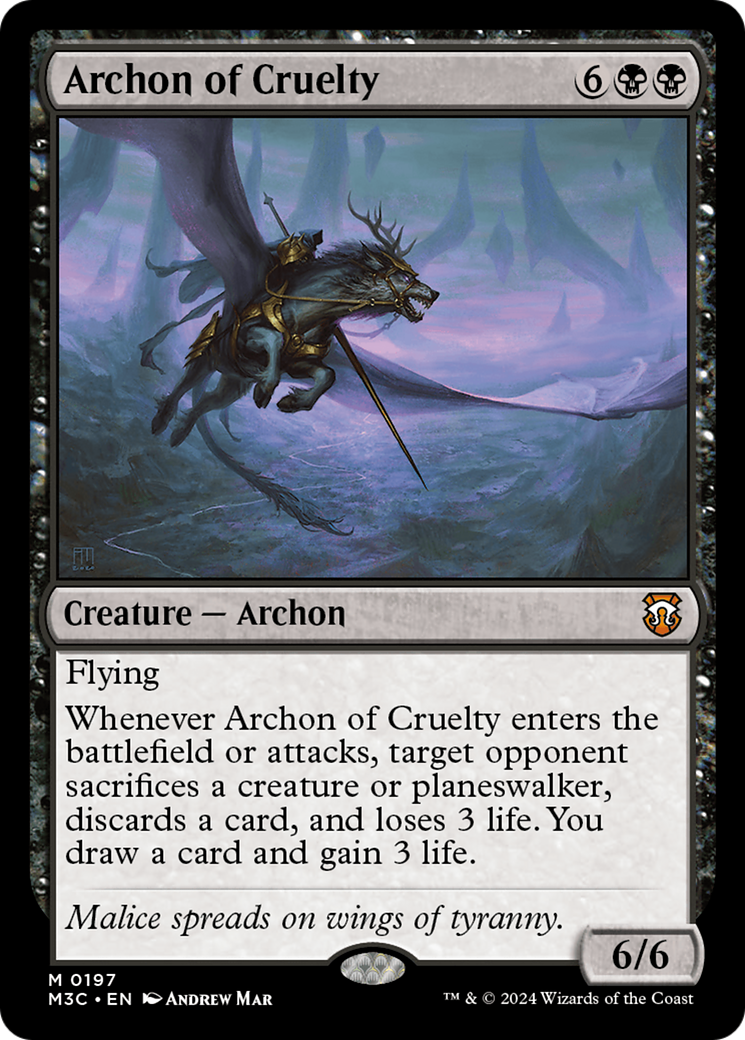 Archon of Cruelty (Ripple Foil) [Modern Horizons 3 Commander] | Boutique FDB TCG