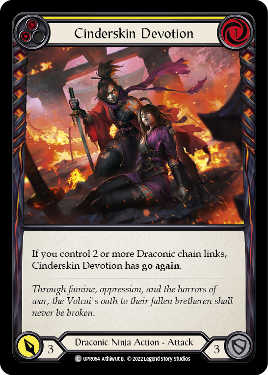 Cinderskin Devotion (Yellow) [UPR064] (Uprising)  Rainbow Foil | Boutique FDB TCG
