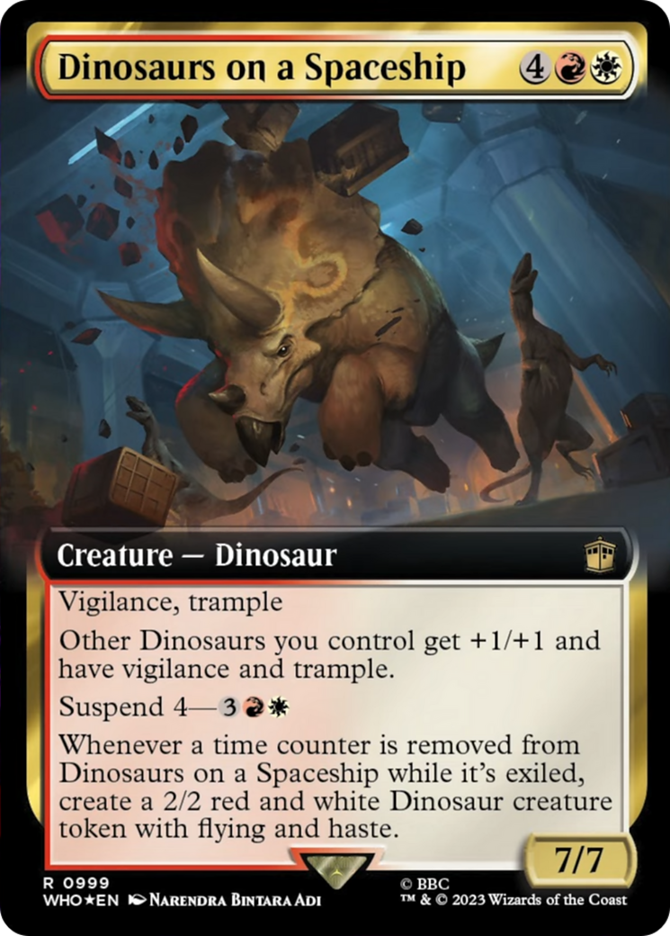 Dinosaurs on a Spaceship (Extended Art) (Surge Foil) [Doctor Who] | Boutique FDB TCG