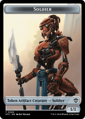 Elemental (0014) // Soldier (0026) Double-Sided Token [Outlaws of Thunder Junction Commander Tokens] | Boutique FDB TCG